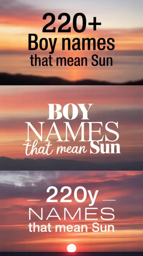 Boy Names That Mean Sun