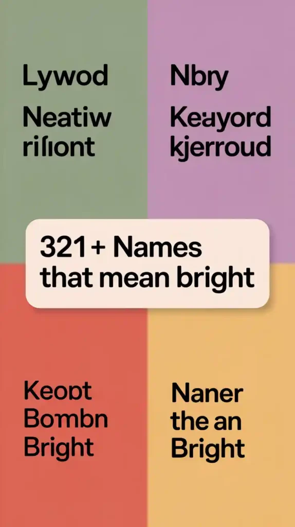 Names That Mean Bright