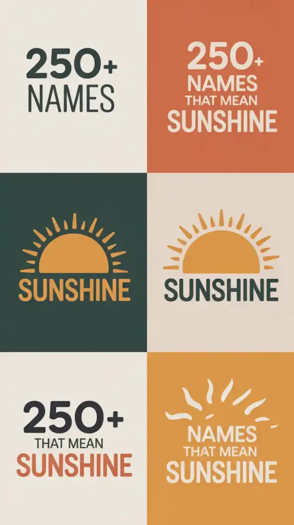 Names That Mean Sunshine