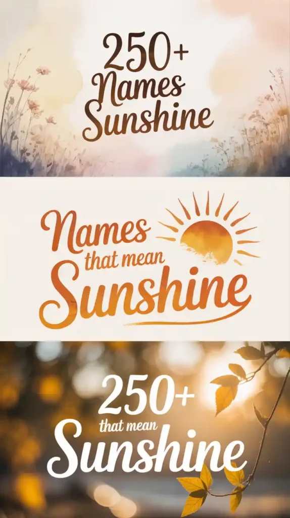 Names That Mean Sunshine