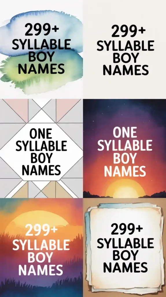 One Syllable Boy Names