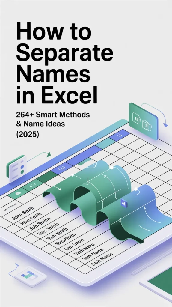 excel separate first and last name