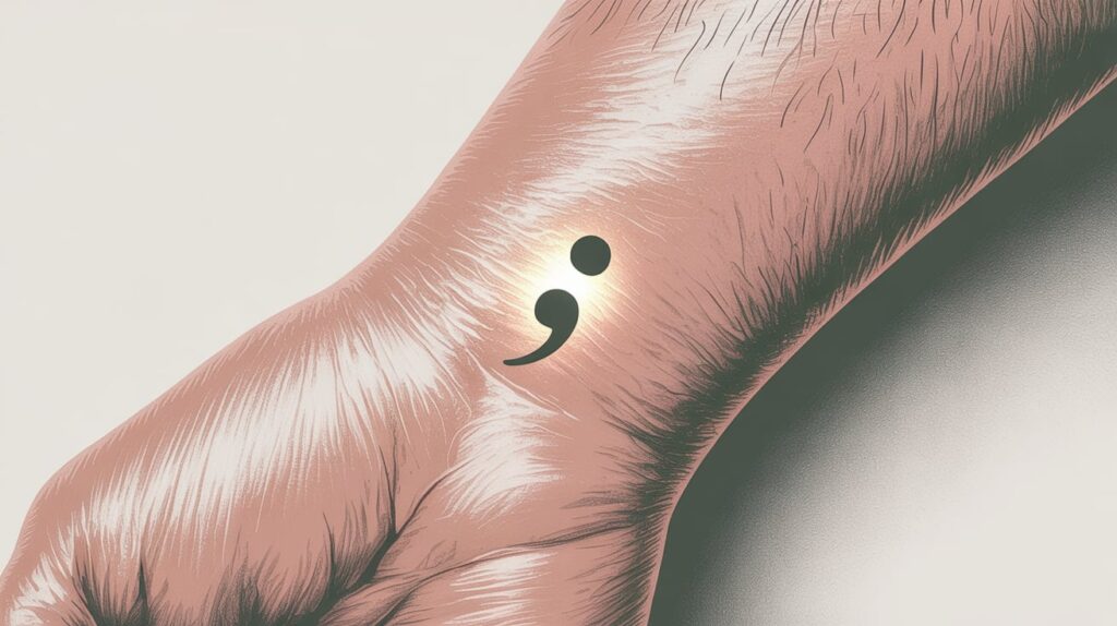 semicolon tattoos meaning