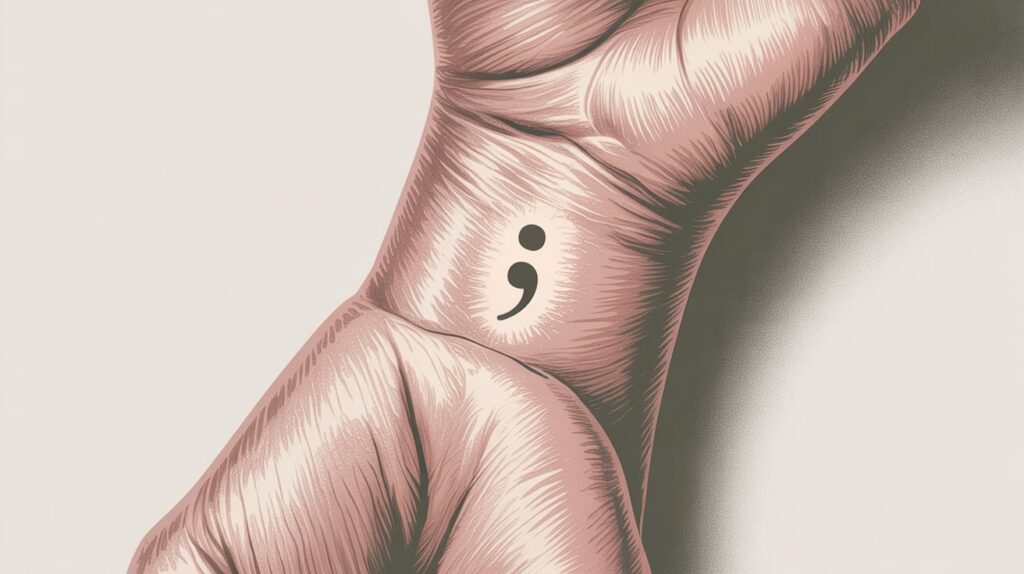 what does the semicolon tattoo mean