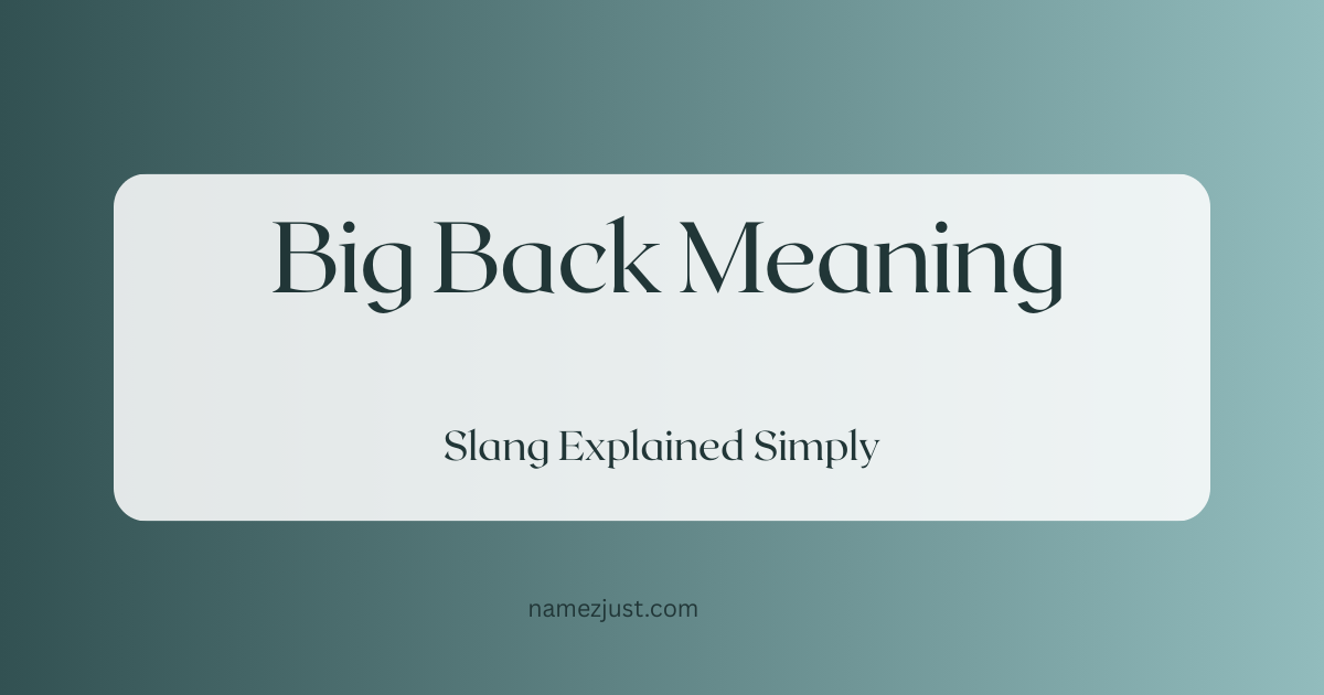 Big Back Meaning