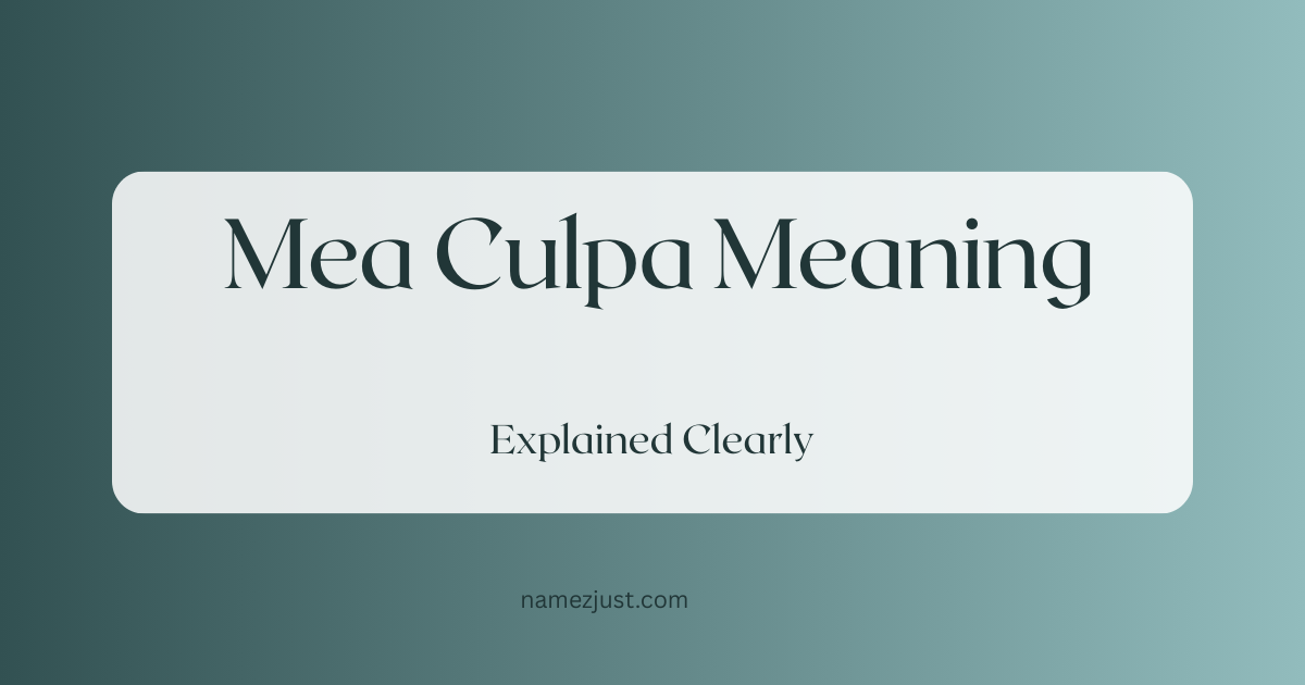 Mea Culpa Meaning