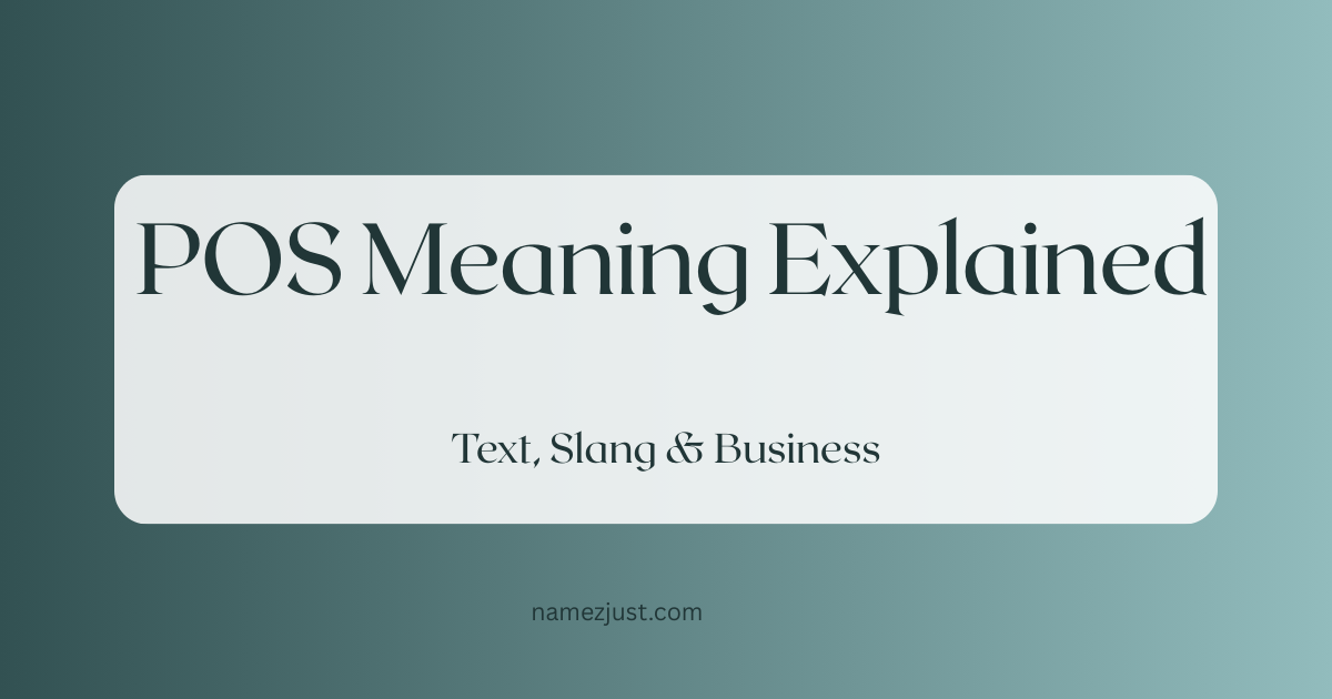 POS Meaning Explained